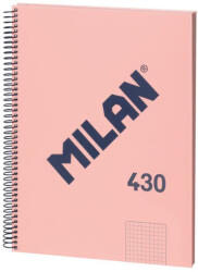 MILAN Caiet A4 cu spira Milan 57143E80P, 80 file, 95g/mp, matematica, Roz (57143E80P)