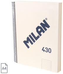 MILAN Caiet A4 cu spira Milan 57142E120BG, 120 file, 95g/mp, dictando, Bej (57142E120BG)