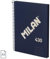 MILAN Caiet A5 cu spira Milan 57152E80SNCB, 80 file, 95g/mp, dictando, Albastru (57152E80SNCB)