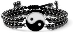 Silver Star Windstone női karkötő, fekete, 2 db, Yin Yang, 20 cm (22231)