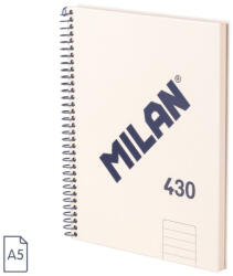 MILAN Caiet A5 cu spira Milan 57152E80SNCBG, 80 file, 95g/mp, dictando, Bej (57152E80SNCBG)