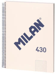 MILAN Caiet A4 cu spira Milan 57143E80BG, 80 file, 95g/mp, matematica, Bej (57143E80BG)