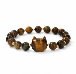 Silver Star Wildrose női karkötő, barna, Tiger Eye, 21 cm (22272)