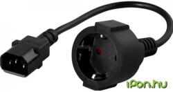  230V IEC - Schuko Átalakító Fekete 20cm 91015003 (91015003)