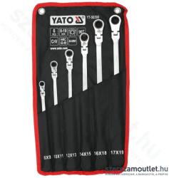 TOYA Hosszított, racsnis csillagkulcs készlet, irányváltós (csuklós), 8-19mm, 6 részes (YT-50390) (YT-50390)