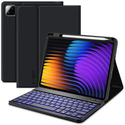 Tech-Protect Sc Pen Xiaomi Pad 7 Pro / Pad 7 oldalra nyíló, kitámasztható mappa tok ceruza tartóval, billentyűzettel, fekete - coolmobile