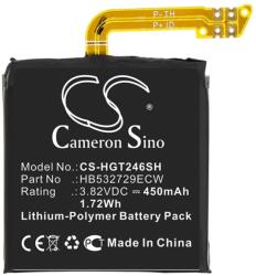 Cameron Sino Huawei Watch GT 2 Pro CAMERON SINO Li-Polymer akku 3.82V/450mAh, Huawei HB532729ECW kompatibilis, FEKETE (CS-HGT246SH)