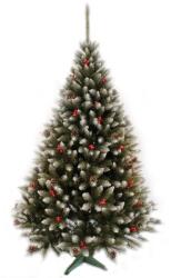 ProCart Műfenyő, hófehér tetejű, tobozokkal és áfonyával, magasság 220 cm, állvány