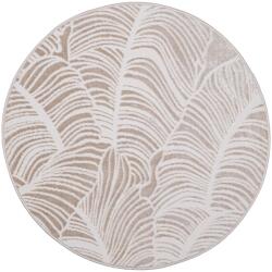 Multidecor Кръгъл килим salamanca 100 см бежов/бял/листен мотив (mu0109)