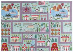 Multidecor Детски килим STELLA STREETS 80x100 см тюркоаз/град (MU0260)