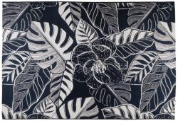 Multidecor Външен килим JUNGLE 160x220 cm, черен/бял, с листов мотив (MU0224)