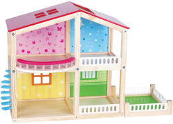 Lelin Casa de lemn pentru papusi Lelin - Fanteziie, cu doua etaje (L50107) Casuta papusi