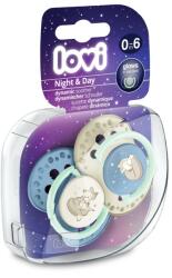 LOVI Lovi, Night&Day, suzeta dinamica din silicon, 0-6 luni, 2 buc