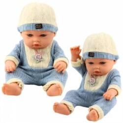 LEAN Toys Baby Doll in Blue Knitted Outfit with Cap