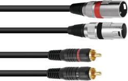 Omnitronic Adapter Cable 2xXLR(M)/2xRCA 6m bk (3022522E)