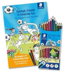 STAEDTLER Creioane colorate, set, hexagonale, cu carte de colorat, STAEDTLER „Noris® Colour 185, 12 culori, 12 buc