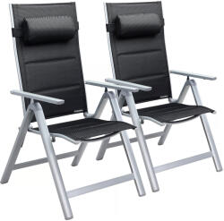 Deuba Set 2 fotolii din aluminiu Premium - argintiu