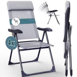 Deuba Set 4 bucăți scaune de camping - gri deschis