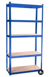 AGA 2x Kovový regál 180x90x40 cm 5 polic Modrý (MR4600-Blue-2) Raft