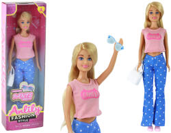 LEAN Toys Anlily divatbaba hosszú szőke hajjal és kiegészítőkkel (16911)