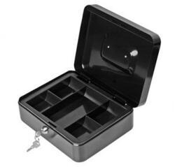 FOROFFICE Pénzkazetta kulcsos 25x18x9cm Forofis fekete színben (91623)
