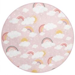 Mila Home Розов детски килим подходящ за пране ø100 cm Rainbow World - Mila Home (HKC-YuvHali-391-100x100)