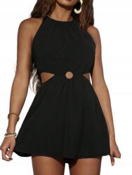 Shein Kis Fekete Mini Ruha Kerek Nyakkivágással XL