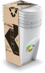 KEDEN Set 3 coșuri pentru colectarea selectivă SORTIBOX 3×35 l, gri cenușiu Cos de gunoi
