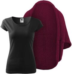 Bontis Set damă: Cardigan tricotat și tricou - Prună / Negru | S (set-L497/MAL122_9/blck_S)