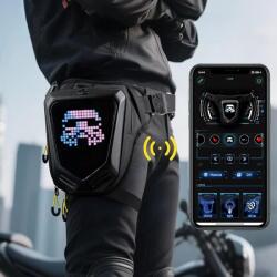  LED kijelzős motoros combtáska - Bluetooth APP vezérléssel, RGB kijelzővel (3254)