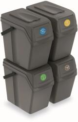 KEDEN Set de coșuri de sortare Sortibox II 4×25 l - piatră gri Cos de gunoi