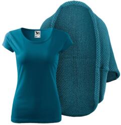Bontis Set damă: Cardigan tricotat și tricou - Petrol / petrol | XL (set-L497/MAL122_5/petrol_XL)