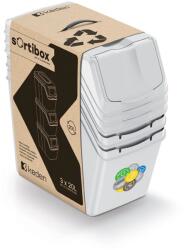 KEDEN Set de coșuri pentru colectare selectivă Sortibox 3×20 l, gri cenușiu Cos de gunoi