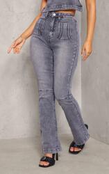 Prettylittlething Szürke Hosszú Farmer Nadrág Harang Magas Prettylittlething 38