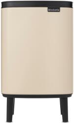 Brabantia Bo Waste Bin Hi hulladékgyűjtő felnyitható, Soft-Close fedéllel, magasított, lábakon álló, műanyag tartály, 7L - B méret, acél, világos bézs - 251641 (251641)