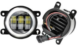  Set proiectoare LED 30W 6500lm cu angel eyes, alb rece/galben, 12-24V (170125-4)