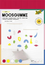 FOLIA Moosgumi, 20x29 cm, 15 lap, FOLIA "Happy", 5 különböző szín (FL235009) - officepantry