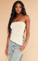 Prettylittlething Sötét Bézs Bardot Felső Aszimmetrikus Kivágással Prettylittlething 36
