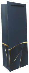 Paper Craft SET 10 pungi de cadou pentru sticla, 36x13x9 cm, model elegant bleumarin