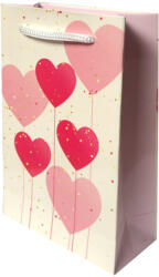 Paper Craft SET 10 pungi de cadou mici, model inimioare roz