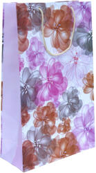 Paper Craft SET 10 pungi cadou mari FLORI ROZ-GRI