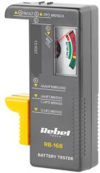 Rebel Power Tester baterii Rebel RB-168 analogic pentru AA, AAA, C, D, 9V si buton (MIE-RB-168)