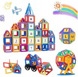  Mágneses Építőkockák Montessori Abs Biztonságos Gyerekeknek 3-8 Éves Korig (Duże Klocki Magnetyczne)