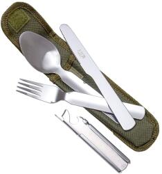 Joker Set tacamuri camping Joker din inox, 4 piese, cu husa de transport (JKR0458) Tacam