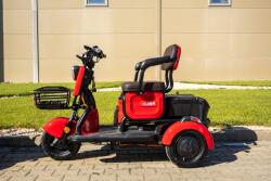 Kuba Tricicleta electrica KUBA Grape 15 motor 500W viteza 25 km/h autonomie 50 km baterie 60V/32Ah fara permis-Rosu (KUBA-GRAPE-15-Rosu) - motosape-motocoase