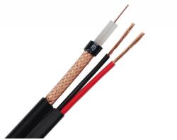 Rovision Cablu coaxial RG59 cu alimentare 2x0.75 mm, rola 100 m, negru (201801013105)