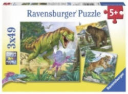 Ravensburger Verlag Ravensburger Kinderpuzzle - 09358 Herrscher der Urzeit - Puzzle für Kinder ab 5 Jahren, mit 3x49 Teilen