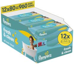 Pampers Fresh Clean Baby babatörlőkendő, 80 db (80873848)