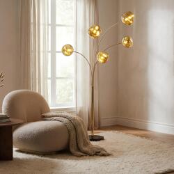 IV Interior Concept Lampa de podea moderna cu 5 globuri sticla aurie LIQUID DIAMOND (A-48501 VC)