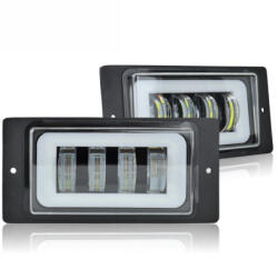  Proiector LED auto 15W cu angel eyes DRL alb/galben, 12V-24V (160426-8)